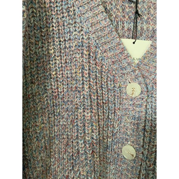 Grace+Karma Womens Large Multicolor Knit Button-Up Cardigan Sweater New - Picture 5 of 5